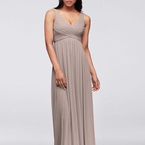 David’s bridal bridesmaids dress biscotti 6 F15933